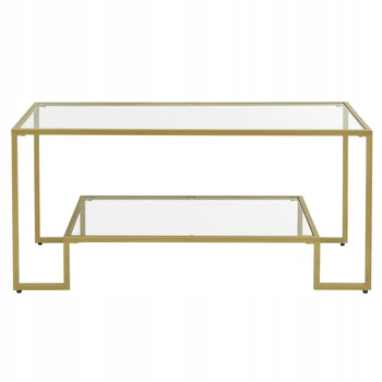 Журнальный стекляный столик Songmics Glamour золото 55 x 100 x 45 см