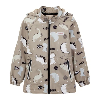 Куртка Joiks Soft shell Демисезонная 98 см Бежевый с Динозавриками
