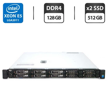 Сервер Dell PowerEdge R430 1U Rack / 2x Intel Xeon E5-2690 v3 (12 (24) ядер по 2.6 - 3.5 GHz) / 128 GB DDR4 / 2x 512 GB SSD / iDRAC8 with Lifecycle Controller / 2x 550W б/у