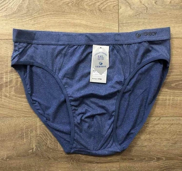 Трусы мужские плавками Veriboy Джордж батал хлопок 7XL синий (6012_7)