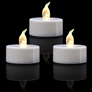 Набор из 12 теплых желтых светодиодных свечей-фонариков KOABY, безполумные свечи на батарейках для декора,100 часов работы
