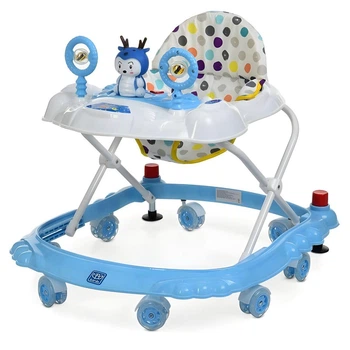 Детские ходунки BAMBI M 3168-1-02, музыка, свет, стопор, восемь колес, Синий
