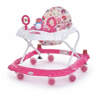 Детские ходунки BAMBI M 3168-1-05, музыка, свет, стопор, восемь колес, Красный