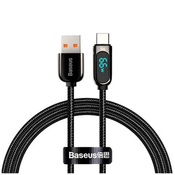 Кабель Baseus USB Type-C 66W швидка зарядка 1м чорний