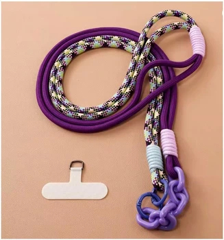 Шнурок на шею Rope Wicker для украшения телефона и других аксессуаров цвет Темно-фиолетовый