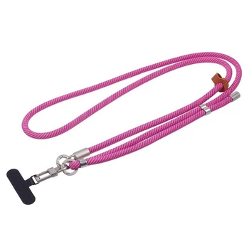 Шнурок на шею Color Cord для телефона и аксессуаров розовый удобный и стильный для ношения и украшения