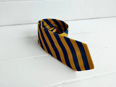 Жовто-синя краватка в смужку Major Style