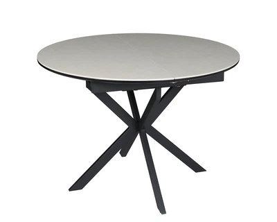 Стол обеденный раскладной GENEWA CERAMIC 105(140)*105 стол Бежевый / Черный Intarsio