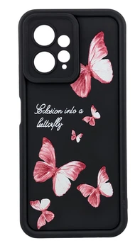 Чохол Shock Case Print для Xiaomi Redmi Note 12 4G бампер силіконовий чорний із малюнком Метелики