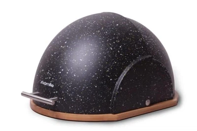 Хлібниця Kamille KM-1106 з бамбуковою дошкою 38,5 см чорна