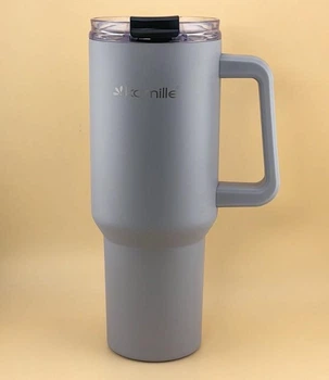 Термокухоль Kamille KM 2173 1,2 л з трубочкою сірий