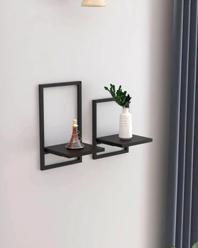 Комплект настенных полок в стиле лофт EcoLoft Диптих DSP-1387-5 Черный