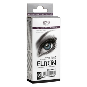 Крем-краска для бровей и ресниц Elitan PROFESSIONAL №80 Графит, туба 15 мл