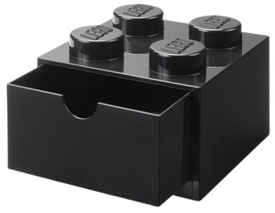Контейнер у формі блоку LEGO з шухлядою четвірка Чорний (5711938031909)
