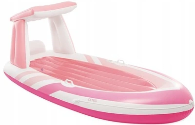 Materac do pływania Intex z daszkiem 57804EU 28802 244 x 119 x 97 cm Różowy (6941057428802)
