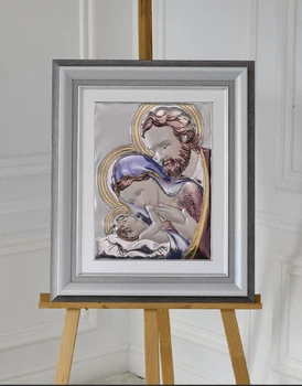 Ікона срібна Свята Родина (LE 5000 COL DM 8330 GY) 56x66 см