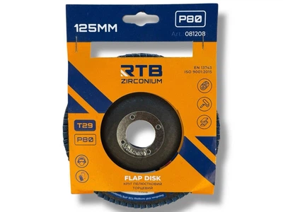Круг лепестковый торцевой конический RTB Zirconium Т29 Р80 125х22 мм
