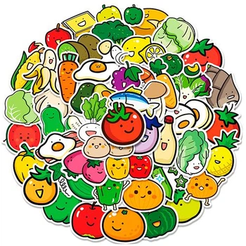 Набір наліпок Фрукти та овочі Cute Food 50 шт