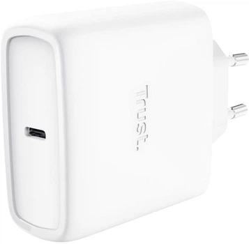 Зарядний пристрій Trust Maxo 65Вт, GaN, USB-C PD/PPS White (25524_TRUST)
