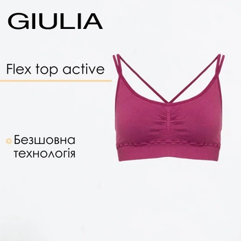Жіночий безшовний топ з перехресними бретелями Giulia FLEX TOP ACTIVE XXS/XS Domsor, топ для фітнесу, спортивний з мікрофібри