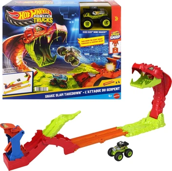 Трек Хот Вилс Удар Змеи с Монстер Траком Bone Shaker 1:64 Hot Wheels Snake Slam Takedown Mattel JJN44
