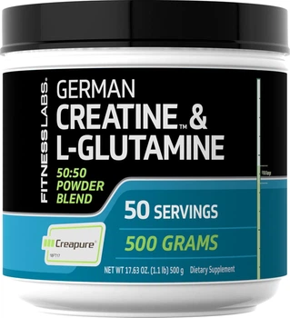 Добавка премиум-класса для роста мышечной массы Fitness Labs German Creatine and L-Glutamine 500 грамм