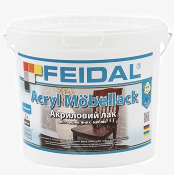 Лак акриловый мебельный глянцевый Feidal Acryl Möbellack 5л