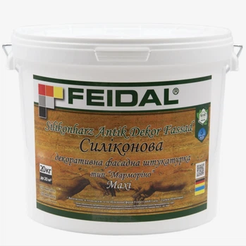 Штукатурка фасадна силіконова Feidal Silikonharz Antik Dekor Fassad Maxi тип "Марморино" 20кг