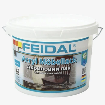 Лак акриловый мебельный глянцевый Feidal Acryl Möbellack 2.5л