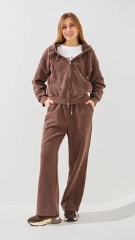 Спортивный костюм палаццо однотонный женский GENUA 6656 2XL Коричневый shop (2000999407192)