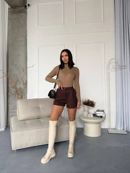 Жіночі замшеві шорти Uaclothes 46 Коричневий (like36773-171991366)