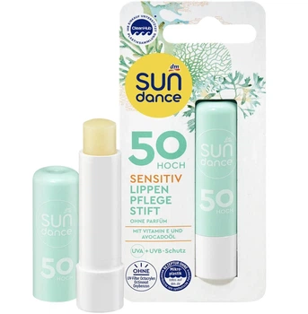 Сонцезахисний бальзам для чутливих губ SUNDANCE Lippenpflegestift sensitiv LSF 50, 4,8 g