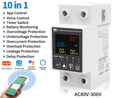 Розумне реле напруги 220В 63А WiFi Smart Life