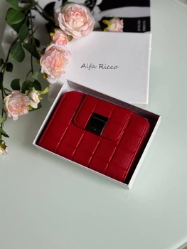 Шкіряний червоний жіночий гаманець Alfa Ricco AR3293