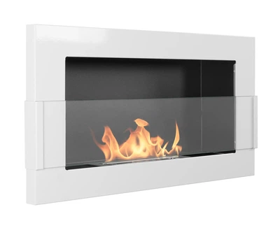 Біокамін BIOkominkiGMT 650х400 білий глянцевий (зі склом)