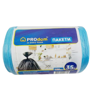 Пакети для сміття PROdom синій 35л 6.5мк 100шт