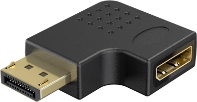 Перехідник відео Goobay DisplayPort M/F (адаптер) v2.1 8K@144Hz кутовий 90° вліво чорний(75.07.7132)