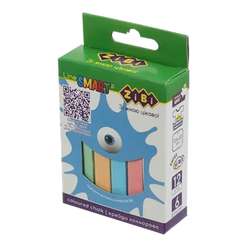 Крейда Zibi KIDS Line кольорова квадратна 12 шт картонна коробка (ZB.6705-99)