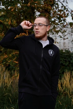 Мужская демисезонная кофта Chrome Hearts на молнии XS черная (ZPHOD26)