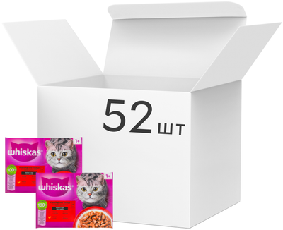 Вологий корм для котів Whiskas Асорті яловичина, курка в соусі 85 г