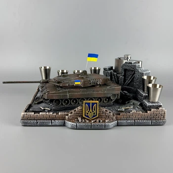 Подарочный набор штофов с танком "Leopard 2A6" | Декор для рабочего стола PA_1168_1