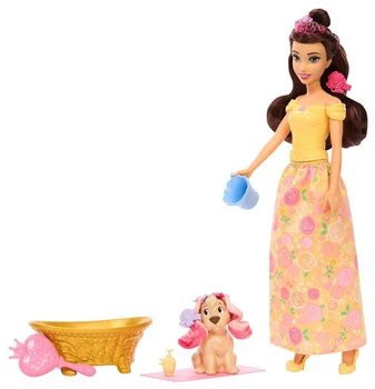 Lalka Mattel Disney Princess Bella z pieskiem do kąpieli i czesania JFC42 (194735293056)