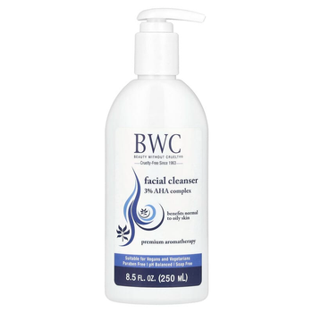 Гель для вмивання обличчя BWC, Beauty Without Cruelty "Facial Cleanser" засіб для нормальної і жирної шкіри, комплекс з 3%-вим АГК без мила (250 мл / 8,5 рідк. унції)