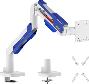 Настольное крепление для монитора GamePro MAG701WBL с газлифтом 24-57" 2~30kg White & Blue