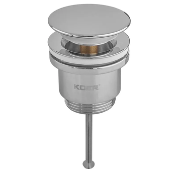 Донный клапан для раковины Koer PW-11-01 1 1/4'' универсальный (с/без перел) СLICK-СLACK (Цвет хр