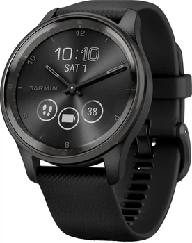Смарт-годинник Garmin Vivomove Trend Slate S. Steel Bezel with Black Case and S. Band (010-02665-00)