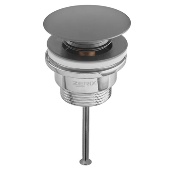 Донный клапан для раковины Zerix BV-03 BLACK 1 1/4'' универсальный (с/без перел) СLICK-СLACK (Коли