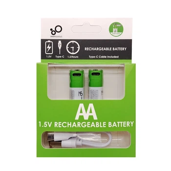 Аккумуляторные батареи Smartoools AA с USB Type-C 1.5V 2600mWh (Блистер 2 шт + кабель) (16233-2)