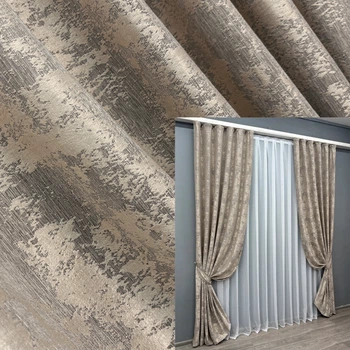 Комплект готових штор VR-Textil Жакард Sultan XO № 1143ш Капучіно 150х270 см 2 шт (30-958)