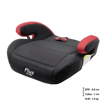 Автокрісло-бустер дитячий з напрямним ременем 75 см Carrello Plus CRL-16007 Raven Red чорно-червоний